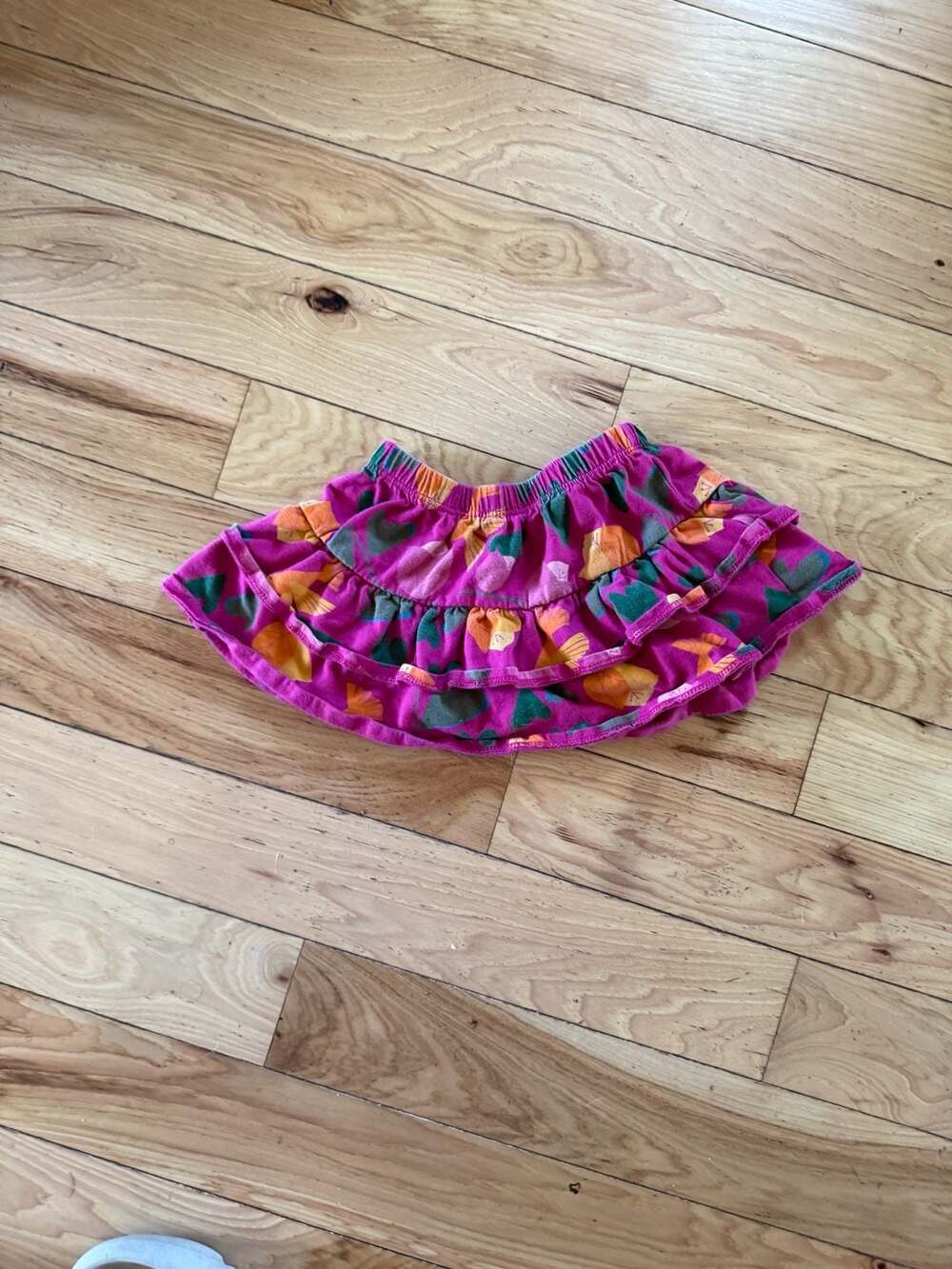 Crazy 8 Toddler Girls Pink Floral Tiered Knit Pull-On Skirt Size 18M